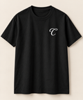 Main/front: Black San Diego Tee front view – Caston C chest mark
